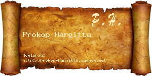 Prokop Hargitta névjegykártya